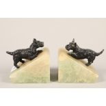 Pair of Art Deco Scotty dog marble book ends