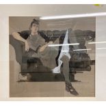 Albany Wiseman ' Lady reclining on chair' water colour on paper, signed and framed