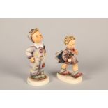 Two Hummel figures; Carnival & School Days; 15cm & 10.5cm high