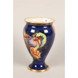 Art Deco Carltonware lustre vase; decorated with birds and flowers; 25.5cm high