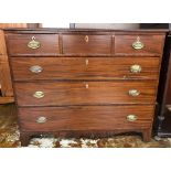 Edwardian mahogany 3 over 3 chest of drawers