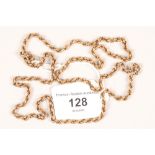 Ladies 9ct gold rope twist necklace; gross weight 10.3g