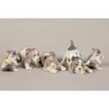 Five Lladro Puppy and Kitten figures