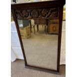 Carved oak hanging wall mirror