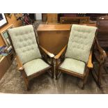 Pair of Arts and Crafts style open arm chairs