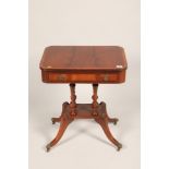 An occasional single drawer pedestal table