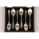 Cased set of six George VI hallmarked silver teaspoons;  gross weight 61g