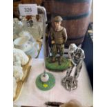 Limited edition Turnberry 2009 Golf figure with two other golfing figures