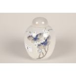 Royal Copenhagen ginger jar and cover; decorated with blackberries and blossom; 1528 / 1241 to base;