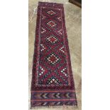 Red and blue ground Middle Eastern runner, 234cm x 62cm