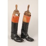 Pair of riding boots and trees