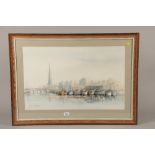 David Scott Martin, ' Ayr Town' watercolour on paper signed and framed