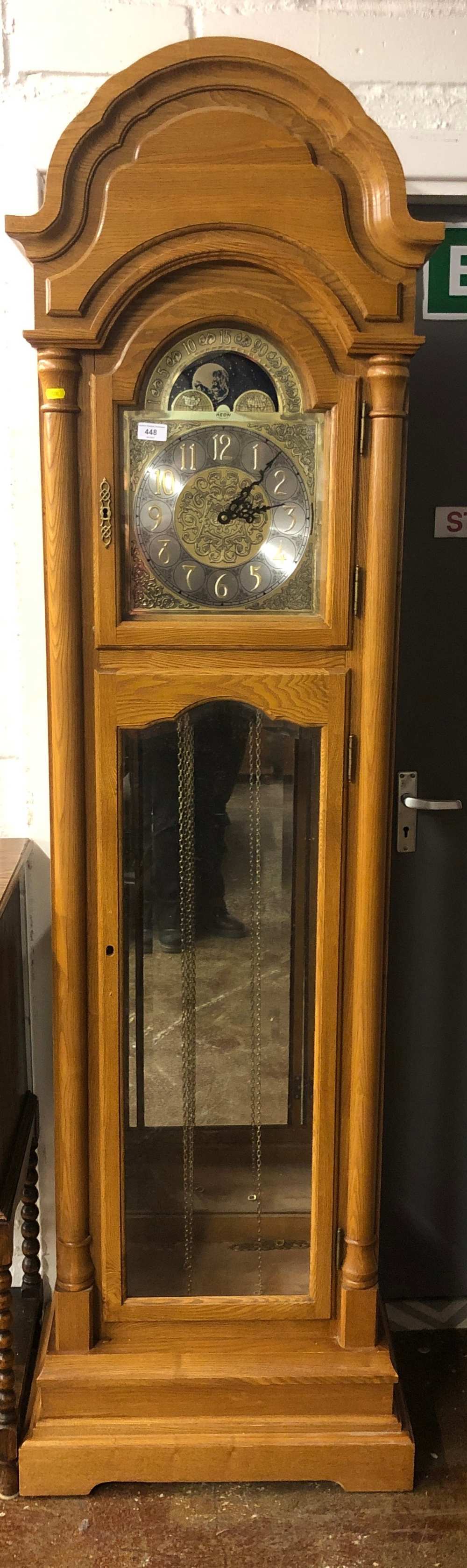 Contemporary oak cased longcase clock