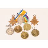 World War I Medals; Four Victory Allied Medals; two World War I War Medals and two 1914 - 1915 Stars