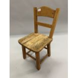 Oak child's chair; 56cm high