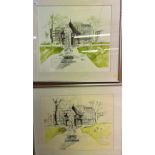 Albany Wiseman ' Soho Square' Two artist proof prints signed and framed ( 2)