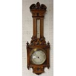 19th century J. Newlands of Kilmarnock carved oak aneroid barometer