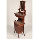 Edwardian mahogany floor standing vanity stand