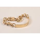 Gents 9 carat gold Identity bracelet; gross weight 48g