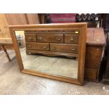 Large beech framed mirror