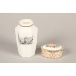 Royal Worcester vase decorated with scenes of London;  together with a Royal Crown Derby Wild Rose