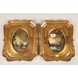 Pair of Italian style pictures in gilt frames