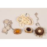 Assortment of costume Jewellery to include a silver filigree necklace
