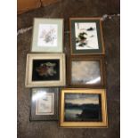 Quantity of framed pictures and prints to include a Chinese silk picture