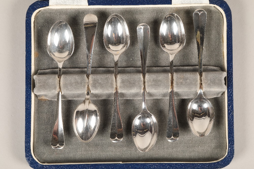 Case set of six silver George VI teaspoons; Sheffield 1941; gross weight 82g