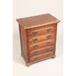 Edwardian oak five drawer chest of drawers