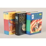 Three first edition Harry Potter books, Harry Potter and the half blood Prince, Harry Potter and the