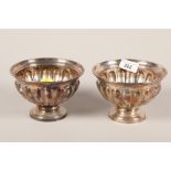 Pair of Pampaloni silver fluted bowls; 10cm high; gross weight 604g