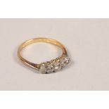 Ladies 18 carat gold five stone diamond ring; ring size K; gross weight 1.9g