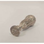Silver desk seal with embossed grip, crested, Birmingham 1894, 9cm, 32g / 1oz.