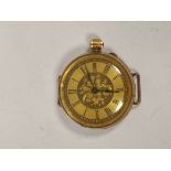 Geneva cylinder watch with gold dial, converted for wrist '9c', 32mm. 26g gross
