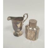 Silver cream jug, 1915 and a small fluted caddy, 1893, 131g / 4oz.