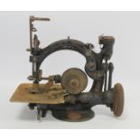 Antique American Willcox & Gibbs sewing machine, poor condition.