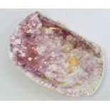 Rare early 19th century Wedgwood Moonlight lustre shell shaped dish decorated with pink, purple