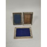 Silver mounted photograph frame, for image 13.3cm  x 9cm, 1912 and two others 10.8cm x 7cm and