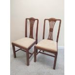 Set of six mahogany dining chairs, including two carvers. (6).