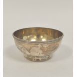 Silver hemispherical bowl 1873, 117g / 3½oz.