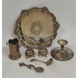 E.p. engraved waiter and various other items.