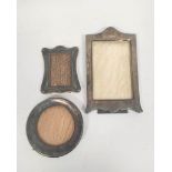 Silver mounted photograph frame on ebonised easel, for image 6" x 4", another smaller 3½" x 2¼"