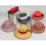 Collection of six vintage lady's occasion hats circa 1980s/1990s, including Bermona Trend and