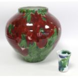 Large Dartington Pottery Janice Tchalenko studio pottery vase of ovoid form decorated with