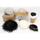 Six vintage lady's occasion hats including two by Frederick Fox, Connor and Barbour's of