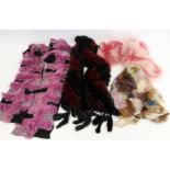 Modern Passigatti multi coloured fox fur collar and three modern lady's scarves.