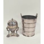 E.p. egg boiler of classical urn form, 1900 and an ice pail, 1890, both Elkington. (2).