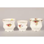 Four Royal Albert Old Country Roses cache pots