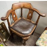 Georgian style oak corner chair